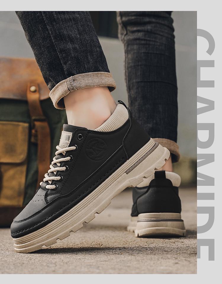 Martin Men's Spring Breathable Work Boots - Trendy, Versatile, Thick-Soled Casual Skate Shoes