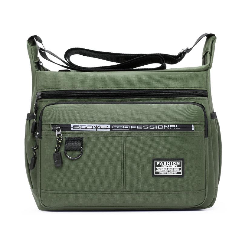 

Чоловіча зносостійка багатокишенькова сумка кросбоді та на плече з тканини Оксфорд - 2025 великої місткості, ділова повсякденна зелений