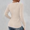 Womens Long Sleeve T-Shirts Casual Solid Color Button Knit Pullover Tops Ribbed Blouses Trendy Outfits