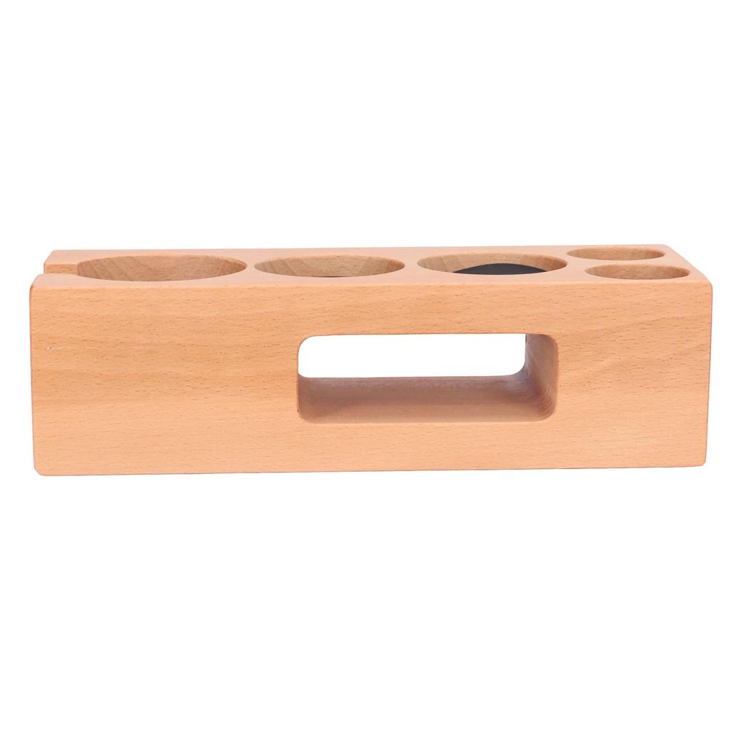 Wood Coffee Filter Tamper Holder Multifunction Wooden Coffee Tamper Mat for 2.3in Coffee Machine