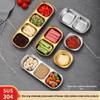 304 Stainless Steel Korean Multi-Compartment Seasoning and Dipping Sauce Dish for Restaurants and Hot Pots