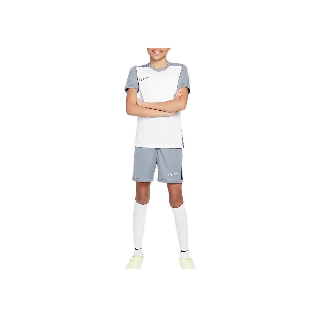 Nike Dri-Fit Academy 25 Trocken Komfortabel Atmungsaktiv Schnelltrocknend Fußballtrikot Kurzarm Kinder Oberteile Weiß Anthrazit Cool-Grau HJ3716-101