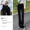 Damen High-Waist Schwarze Micro-Flare Jeans Frühjahr 2025 - Schlankmachende Stretch Schlaghose im koreanischen Stil