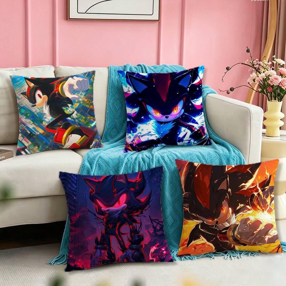 Shadows SSonics Hedgehog Square DoubleSided printed Pillow Case Bedroom Bedside Pillow Sofa Cushion Cover