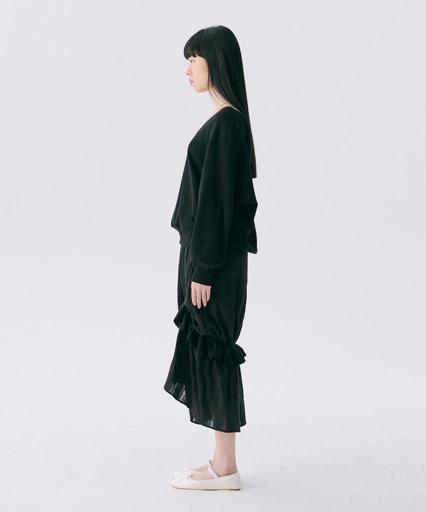 Jun Jun Space Vol12. Frill Long Skirt_Black(Vol12. Frill Long Skirt_Black