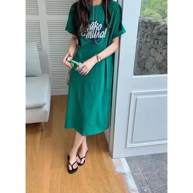 YYFS Dámská móda Léto Jaro 1/2 rukávy Kulatý výstřih Volný pas Ležérní šaty