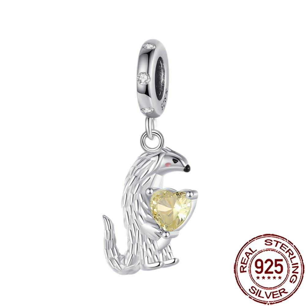 New Charms Copper Cat Dog Flamingo Chameleon Axolotl Animal Beads Fit Bracelet Necklace Women Diy Jewelry