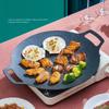 Padella per grigliare Coreana Rotonda Antiaderente Piastra per Barbecue da Esterno Viaggio Campeggio Padella per friggere Piastra per Uso Domestico Accessori per Barbecue