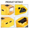 Adapter LED Light Working Lamp USB Power Bank DC 12V Output For Dewalt 14.4V 18V Li-ion Battery DCB140 DCB183 DCB203 Charger