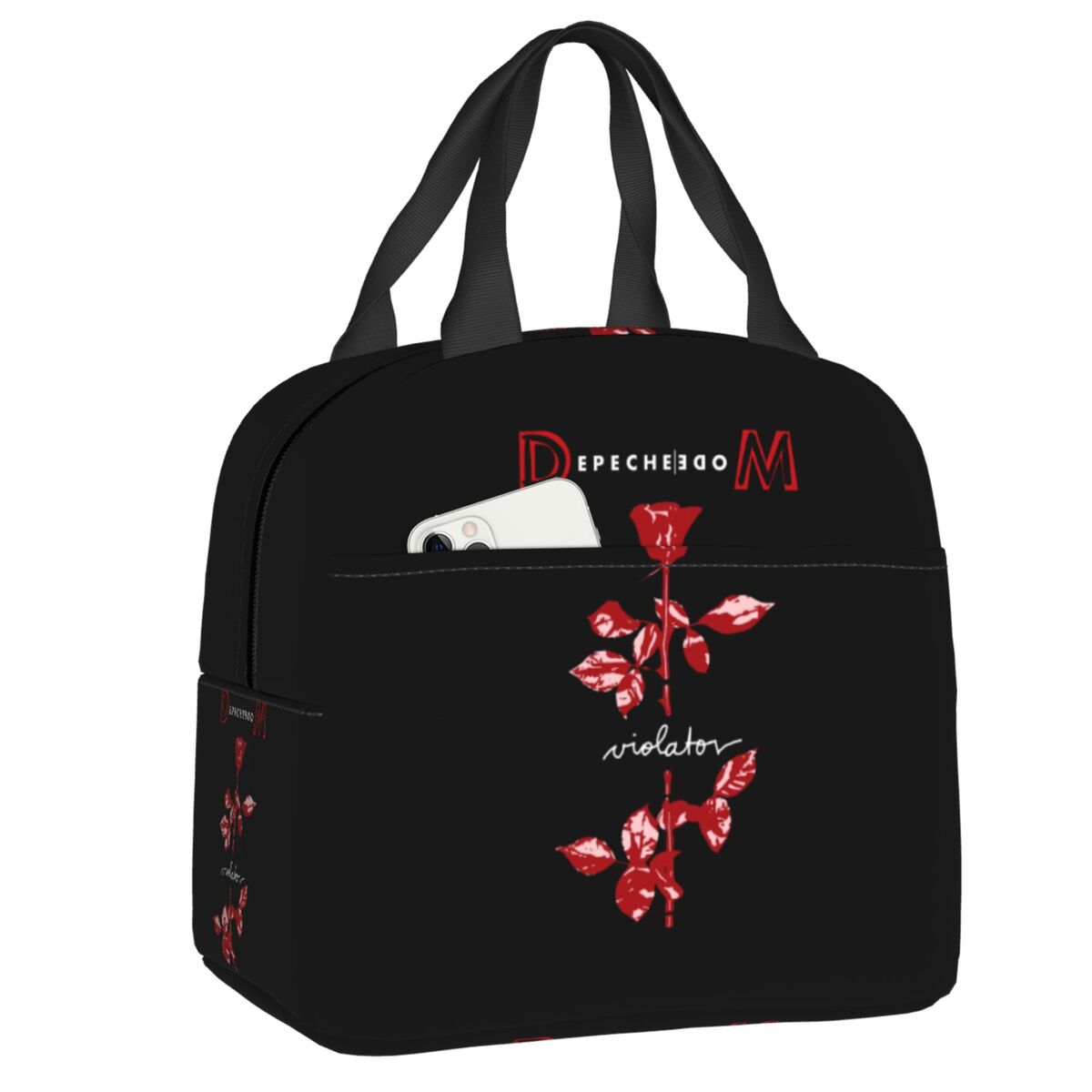 Custom Electronic Rock Depeche Cool Mode Thermal Insulated Lunch Bags Women Portable Lunch Container Work Multifunction Food Box 22x20x13cm