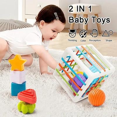 Montessori Spielzeug Formensortierer Babyspielzeug Geburtstagsgeschenk Säugling Kleinkindspielzeug Sensorische Blöcke Entwicklungsförderung Feinmotorik