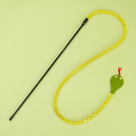 Interactive Teasing Stick with Bell Sound Realistic Snake Design Bite Resistant Relieves Boredom Attractive Cat Toy