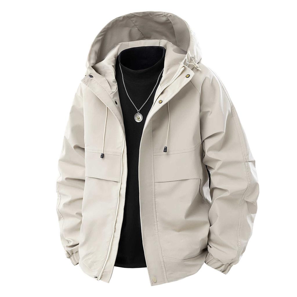 Work Jacket Hooded Jacket Men's Spring and Autumn Students Loose Men's Top