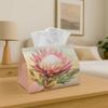 1pc Botanical Watercolor Tissue Box with Protea Flower Bloom - Decorative Napkin Dispenser Suitable for Home, Car, Bedside Table, Compatible for Tissu
