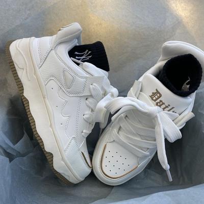 Thick-soled Little White Shoes Children's 2025 New Autumn Comfortable and Versatile Flat-soled Breathable Board Shoes Casual Sports Dad Shoes