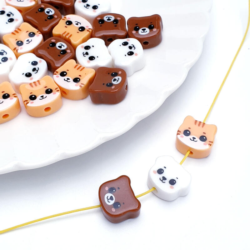 Acrylic animal cat dog bear bead accessory supplies