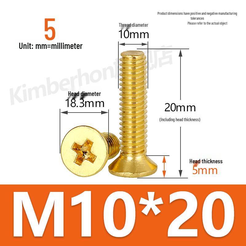 Copper Phillips Countersunk Head Machine Screws, Sizes M2–M4, Lengths 6/8/10/12mm