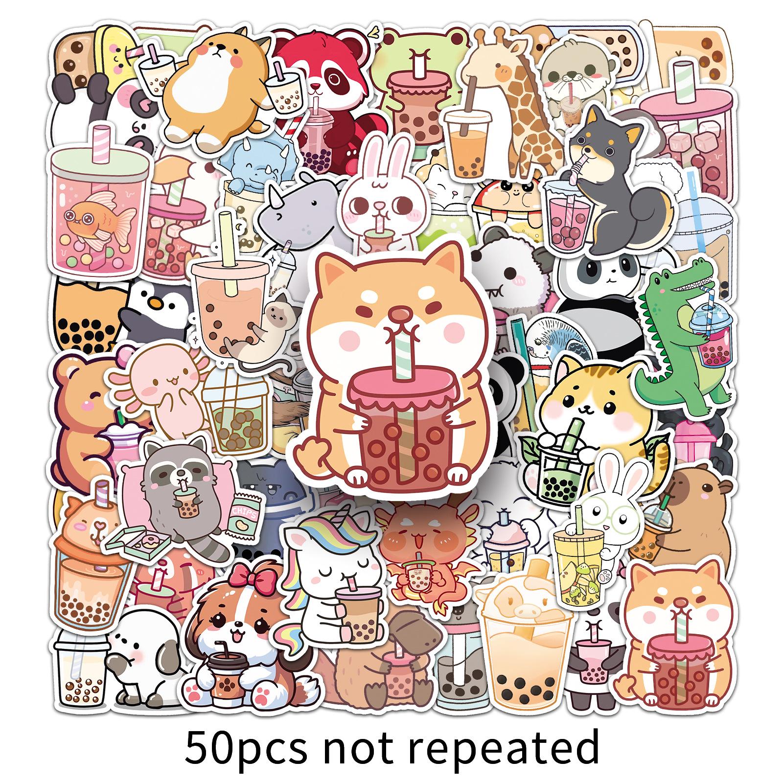 Cute Cartoon Pet Stickers - 50 Waterproof Sheets for Laptop & Notebook Decoration