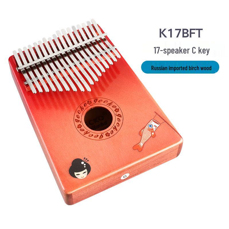 Калимба Гекон на 17 клавиш: 3D Расписной Калимба для Начинающих, Мужчин и Женщин, Мини Пятипальцевый Инструмент