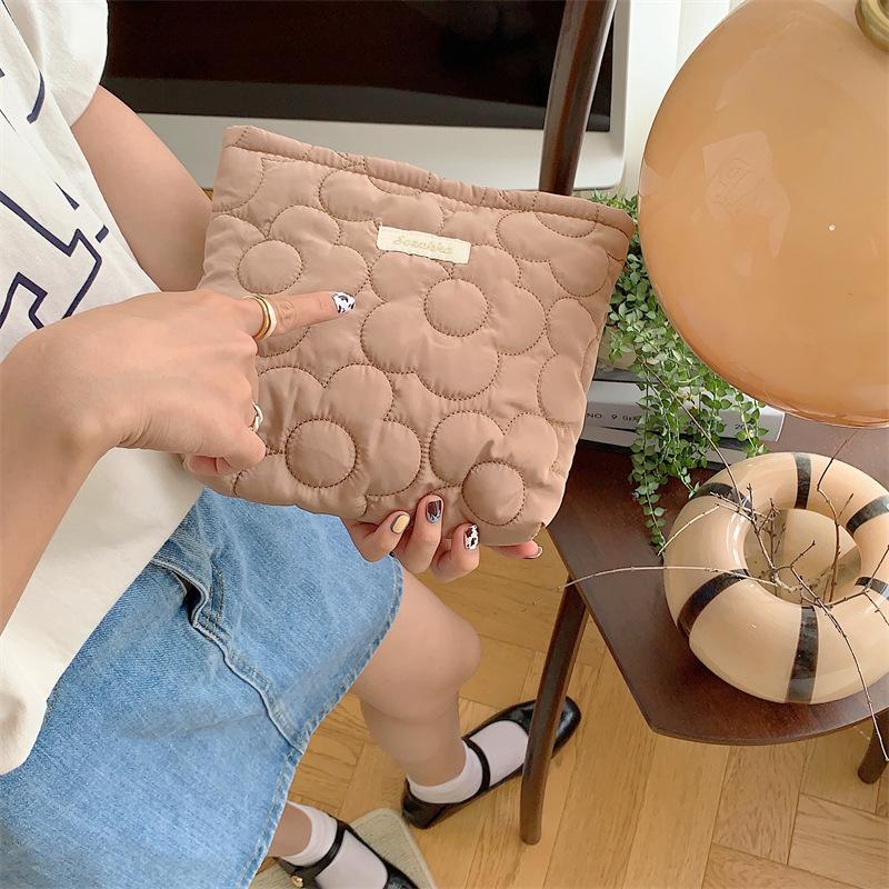 Custom LOGO High Quality Cosmetic Bag Organizer Gift Hot Sale Luxury Makeup Bag Customized Label Makeup Bag 24*18*5cm коричневый