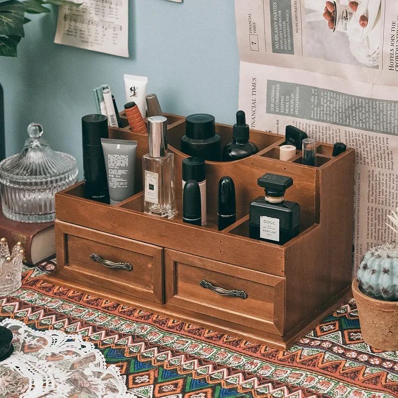 Multifunktionaler Schreibtischorganizer für Schreibwaren und Kosmetika mit Schubladenfächern und Stifthalter