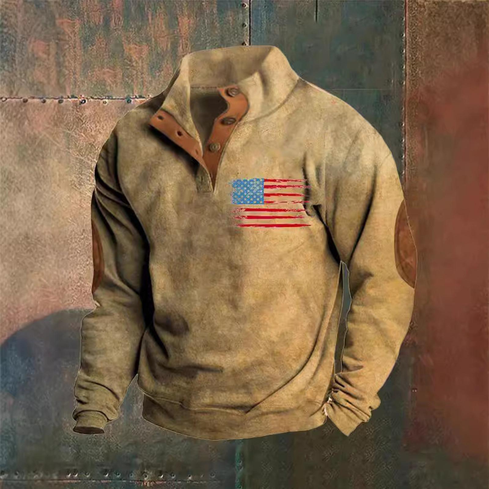 

Мужская толстовка с пуговицами с европейским и американским принтом осень/зима с длинными рукавами L хаки