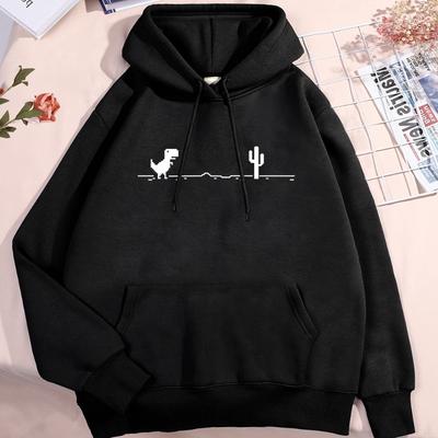 Malfunction Little Dinosaur Hoody Men Women New Thicken Pullover Hoodie Cute Pocket Sweatshirt Autumn Warm O-Nec Hoody