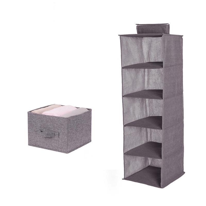 Multifunctional Hanging Wardrobe Organizer: Washable Cotton Linen & Non-Woven Fabric Drawer for Clothes Storage