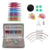 1Set Circular Knitting Needles Set Interchangeable Knitting Needles Removable Aluminium Crochet Needles Sewing Weaving Tool