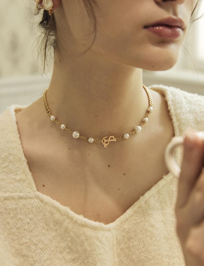 Of-Lavishe Vanilla Vintage Pearl Necklace