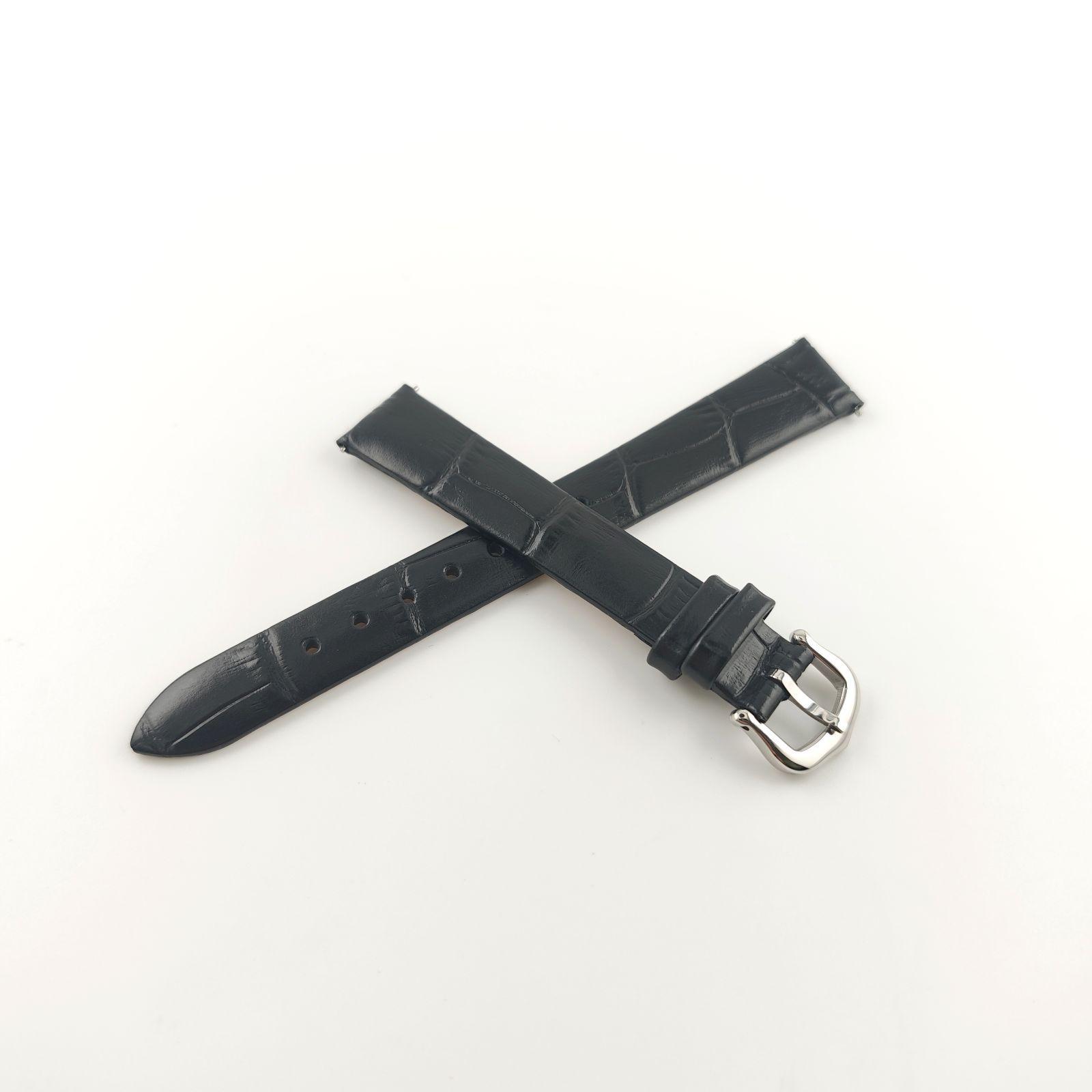 Used 14mm Watch Leather Belt Black Buckle Type [Compatible with] Cartier Tank, etc. Cartier