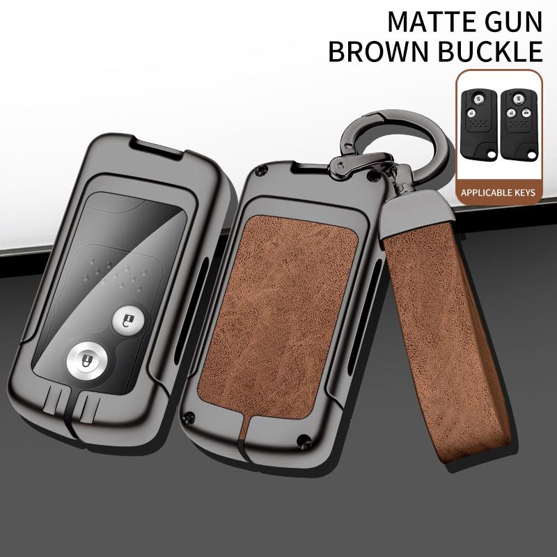 Car Metal Key Case Cover Shell Fob for Honda Fit Jazz Shuttle GP2 Spada StepWgn RG1 Freed Spike Ge6 Key Chain Accessories