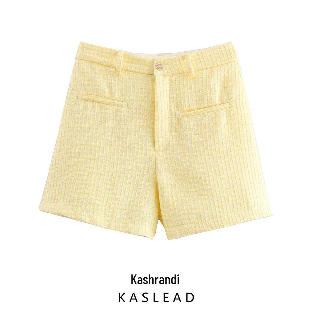 

2025 Spring Women s Fashion: European & American Style Casual Loose-Fit Straight-Leg Shorts S