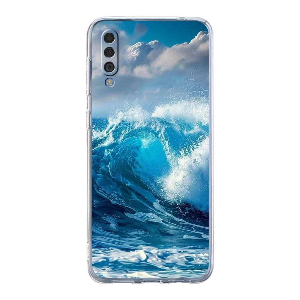 Phone Case For Samsung A56 A36 A26 A16 A14 A12 A22 A32 5G A34 A42 A52 A54 A50 A70 A40 A20S A04S A06 Cover Blue Sea Ocean Waves