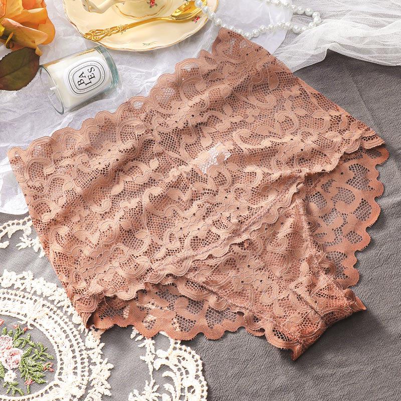 

Женские трусики с высокой посадкой, кружевные, с эффектом лифтинга бедер, контролем живота и антибактериальной ластовицей - Летний тонкий дизайн в японском стиле M