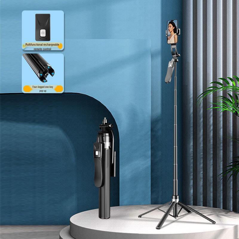 QQE Compact Bluetooth Selfie Stick with 360° Rotation and Adjustable Phone Holder for Horizontal & Vertical Shooting