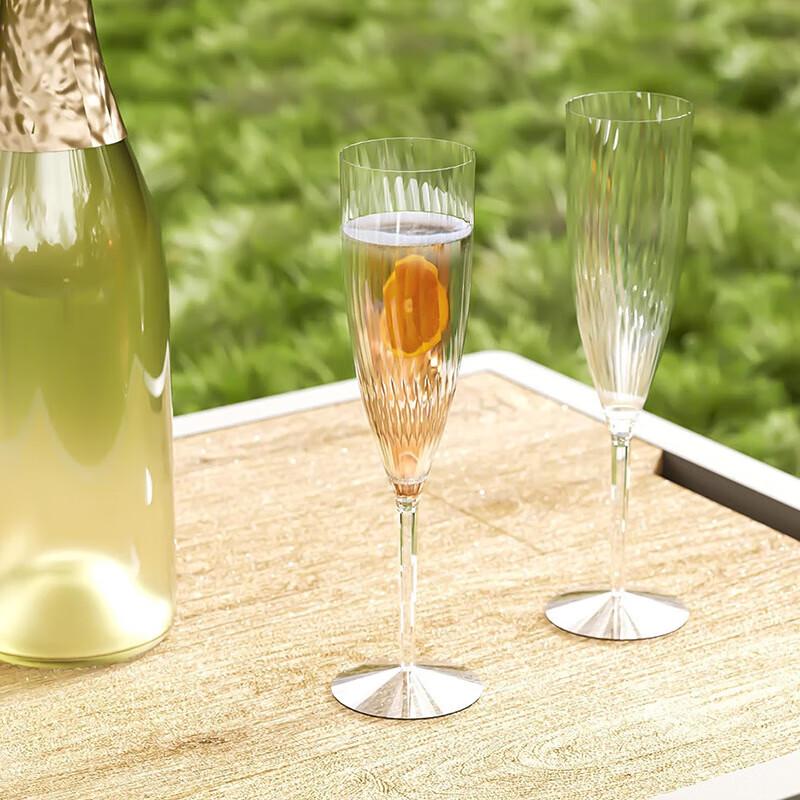 Одноразовые прозрачные пластиковые бокалы для шампанского Pabei
