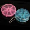 Travel Pillbox 7 Cell Mini Medicine Drug case Portable PP Round Shape Seven Grids Rotate Vitamin Pill Storage Case