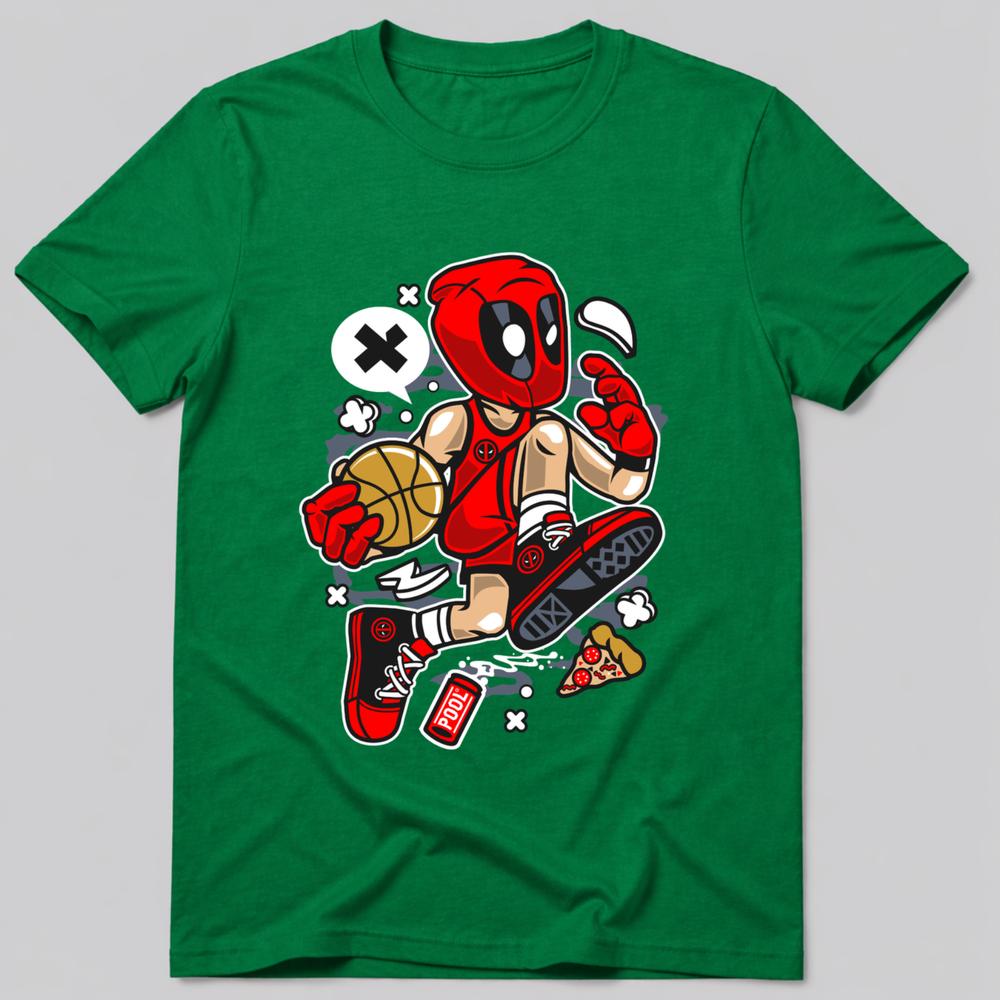 Red Mask Basketball Player TShirt Cartoon Parody Graphic Tee Unisex Adult Kids