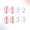24 Pièces Ongles à Presser Carrés Colle sur Ongle Designs d'Ongles Français Faux Ongles Ongles Artificiels Cadeaux pour Femmes Filles