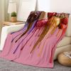Melting ice cream pattern Flannel printed blanket suitable for all seasons suitable for living room office sofa and travel