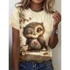 Funny Animal Women's T-Shirts 3D Print Cute Cartoon Cat Casual Short Sleeve Y2k Tshirt Fashion Top O-Neck Female Clothing