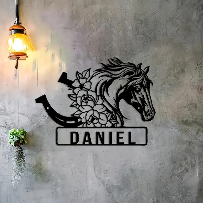Vintage Pferde Metall Wandkunst / Anpassbare Hufeisen Dekoration / Wohnzimmer, Schlafzimmer, Küche / Ideales Geschenk für Reiter / Kein Strom