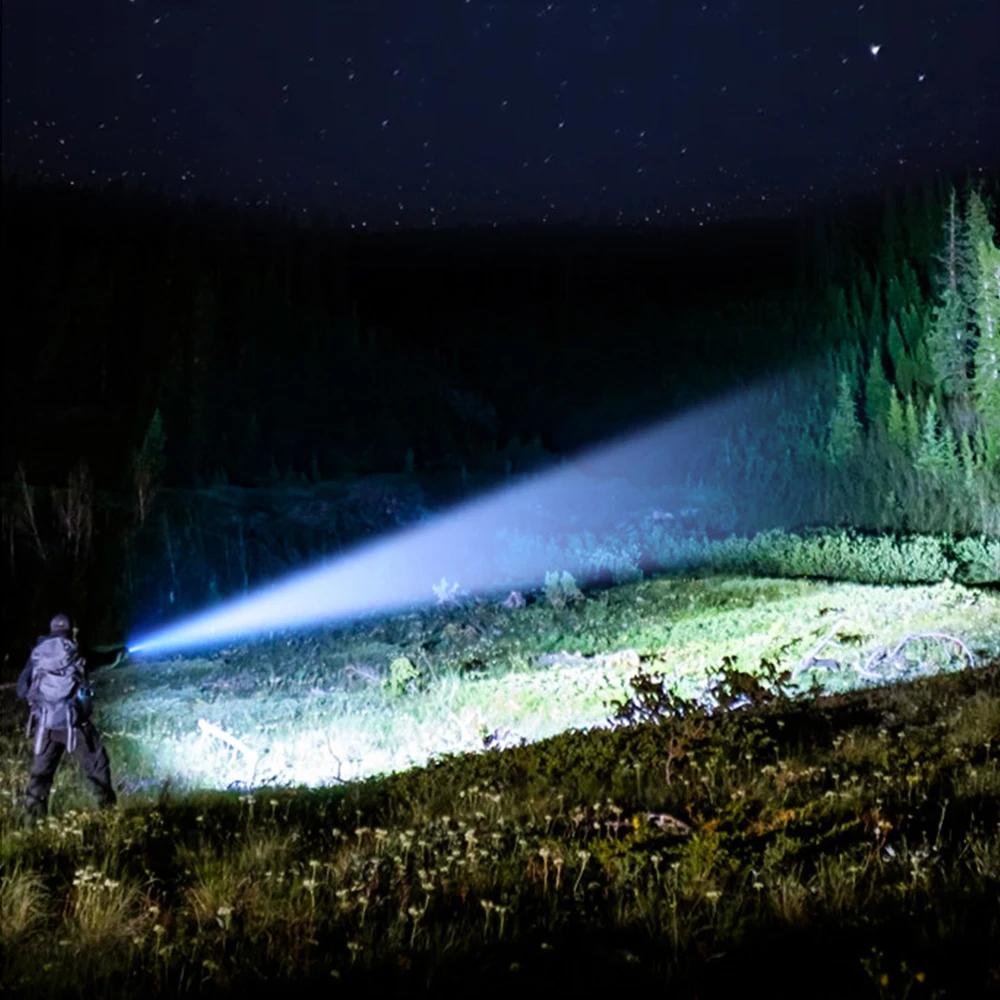 Most Powerful Handheld Flashlight High Power Spotlight Work Light USB Rechargeable Searchlight Long Range Torch Camping Lantern