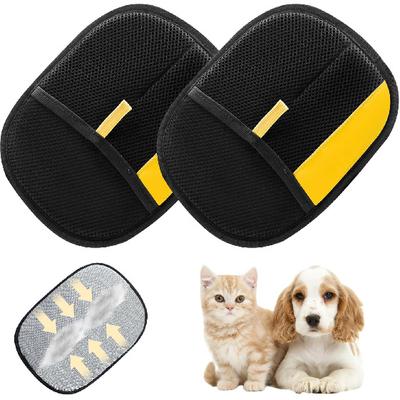 Electrostatic Pet Hair Removal Glove for Cats & Dogs,Cat Grooming Gloves for Hair Removal for Couch, Furniture, Carpet, Curtain(2PCS)