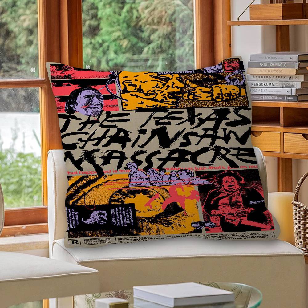 Movie T-Texas C-Chainsaw M-Massacre Pillow Cushion Cover Pillowcase Living Room Sofa Home Decor Customized