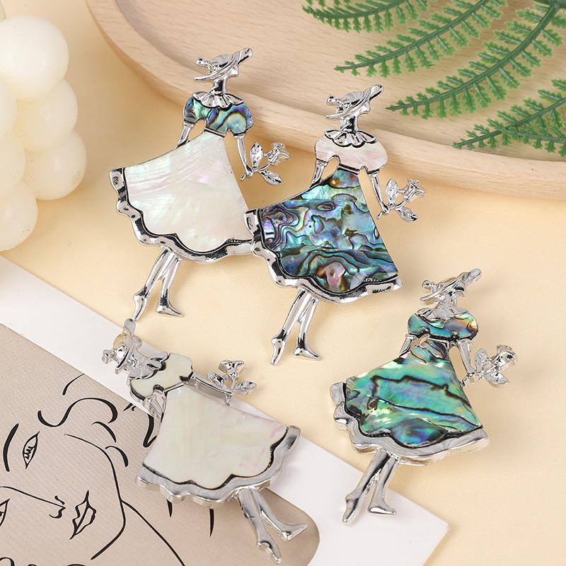 Cartoon Shell Embellished Pin With Angel And Design For Fashion Accessories