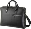 FashionBerry Black Men's Business Briefcase Tote Shoulder Bag, Lightweight, Large Capacity, Fits B4 and A4 Documents, Solid Color, 2-Way, Commuter