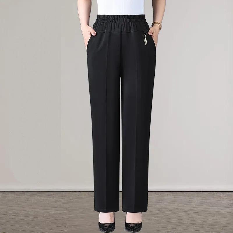 Autumn Fashion Pants Brand Elastic Waist Size Women's Plus Size Thin Pants Casual Office Outdoor Pants