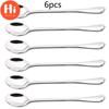 Hi 6pc Stainless Steel Long Handle Spoon Latte Glass Ice Cream Sundae Coffee Spoons